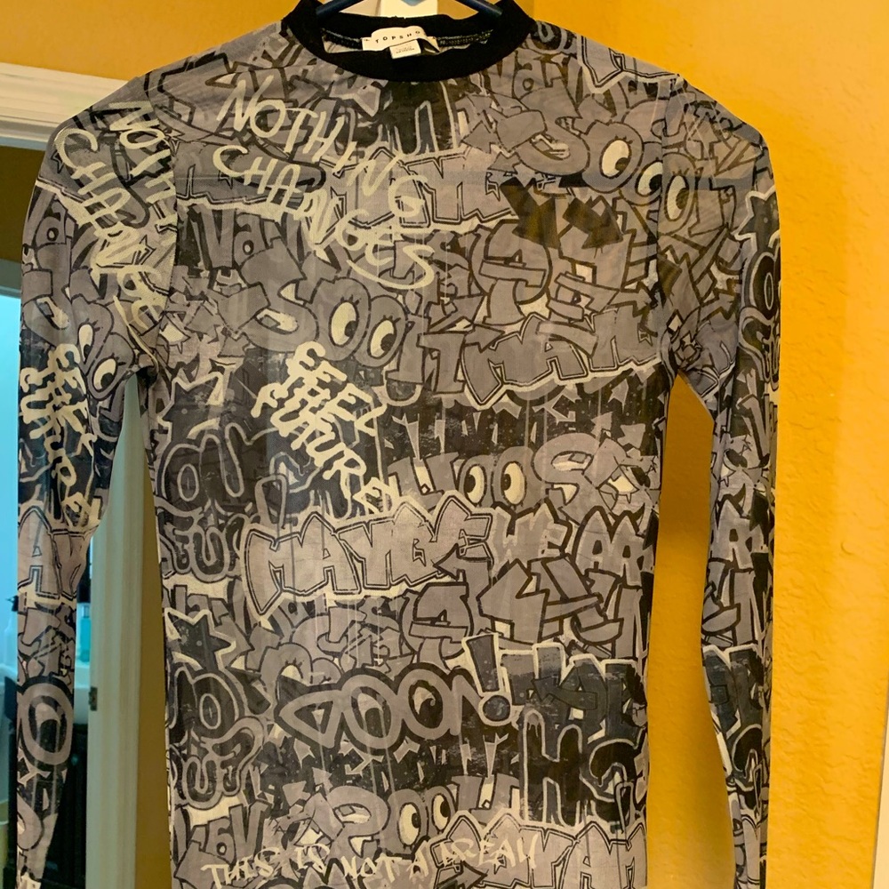 Top shop mesh long sleeve